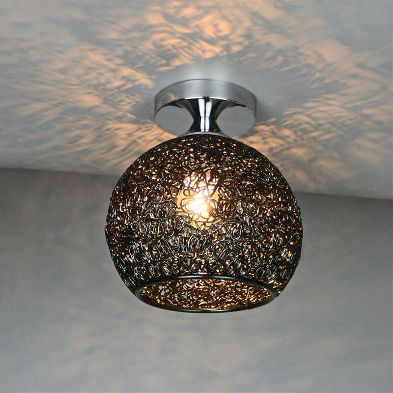 Modern Textured Glass Globe Ceiling Light