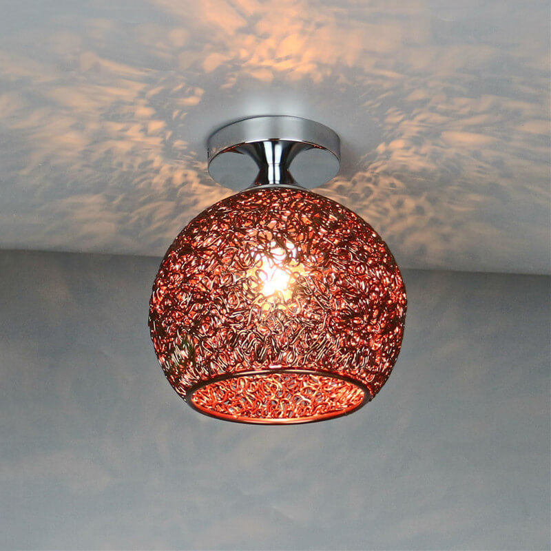 Modern Textured Glass Globe Ceiling Light