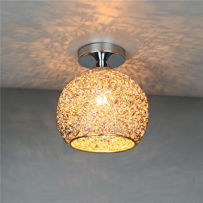 Modern Textured Glass Globe Ceiling Light