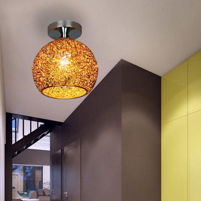 Modern Textured Glass Globe Ceiling Light