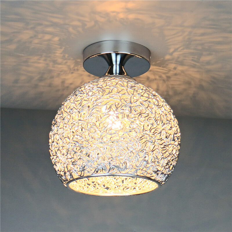 Modern Textured Glass Globe Ceiling Light