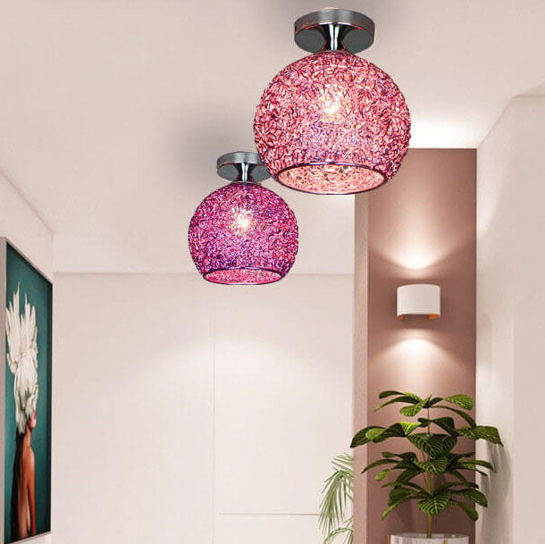 Modern Textured Glass Globe Ceiling Light