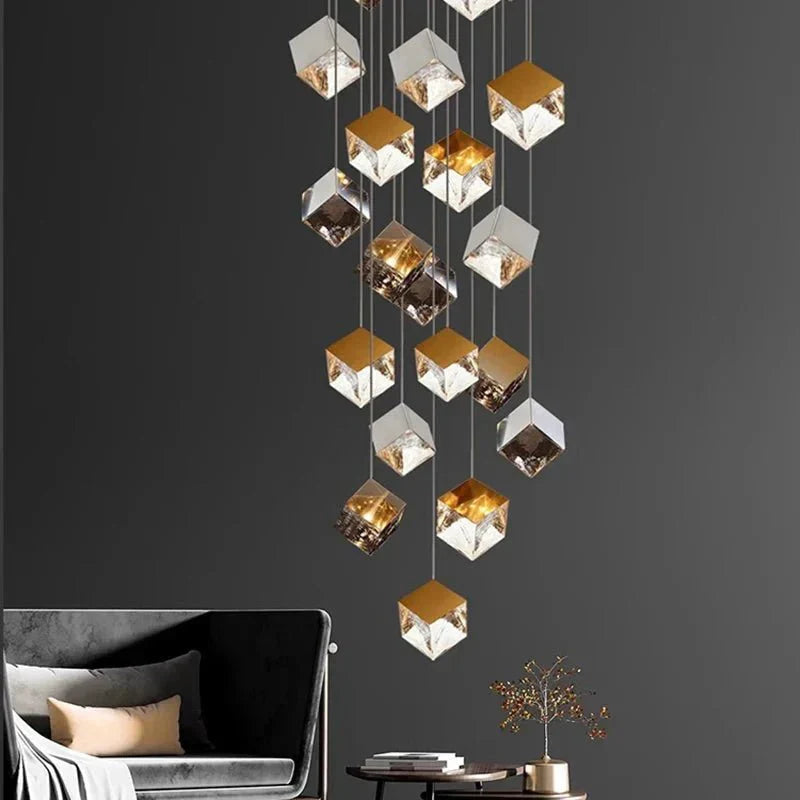 Luma Cube Cascade Chandelier