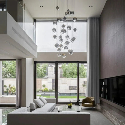 Luma Cube Cascade Chandelier