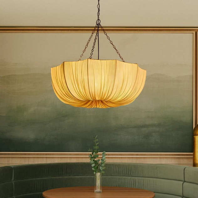 Elegant Pleated Fabric Pendant Chandelier