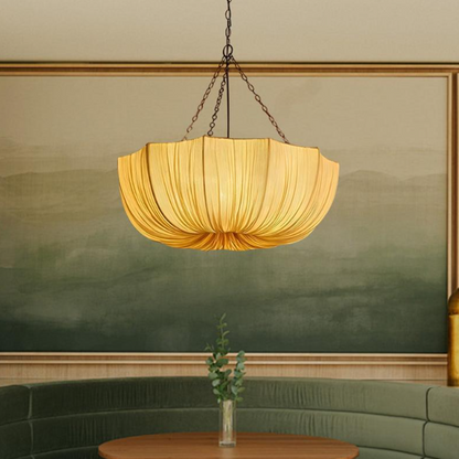 Elegant Pleated Fabric Pendant Chandelier