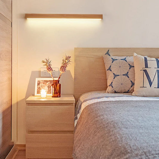 Slim Wooden LED Linear Wall Light