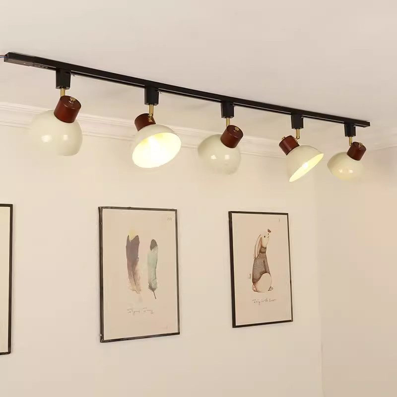 Modern Adjustable Wood Accent Track Light