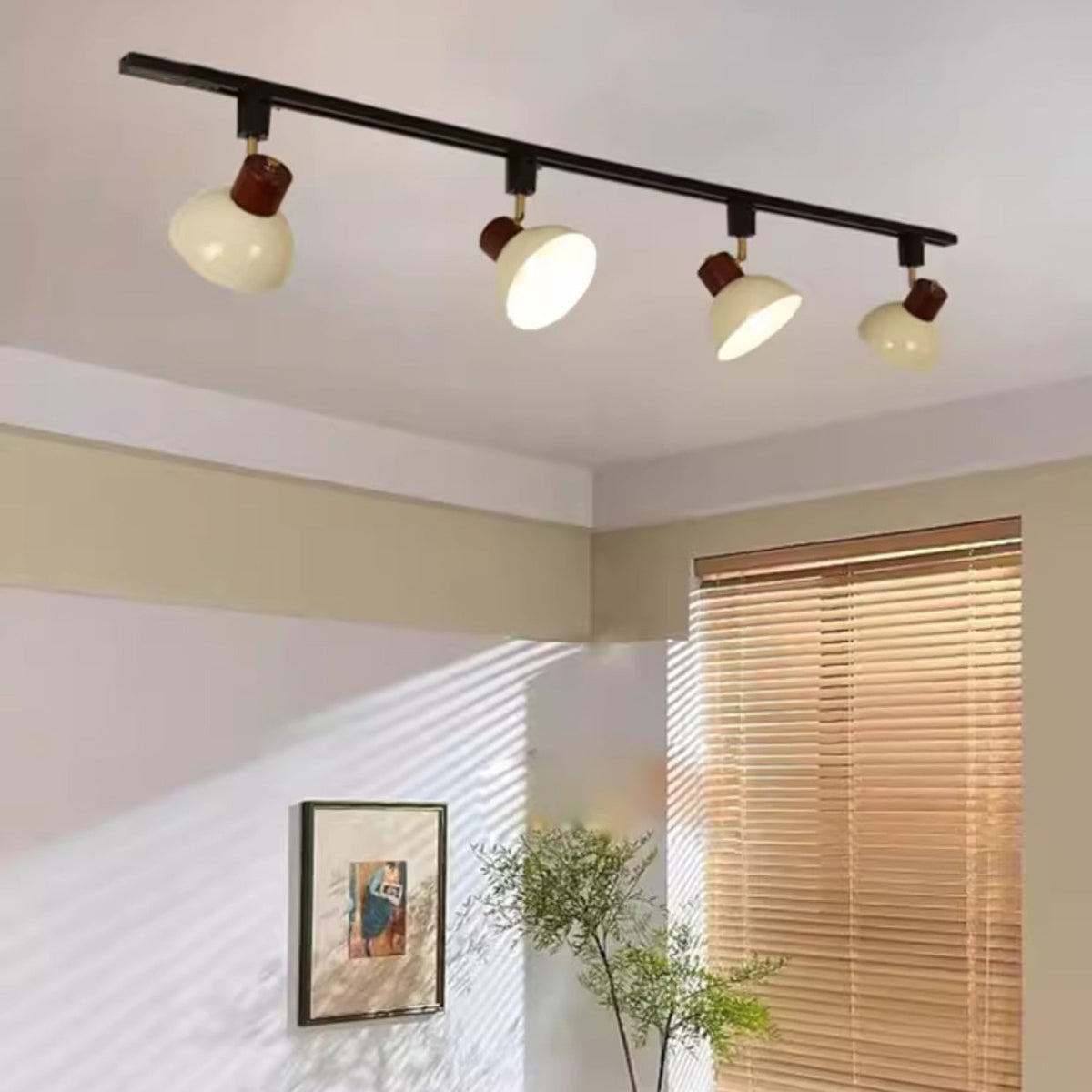 Modern Adjustable Wood Accent Track Light