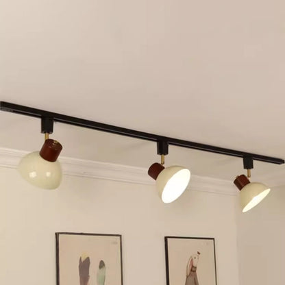 Modern Adjustable Wood Accent Track Light