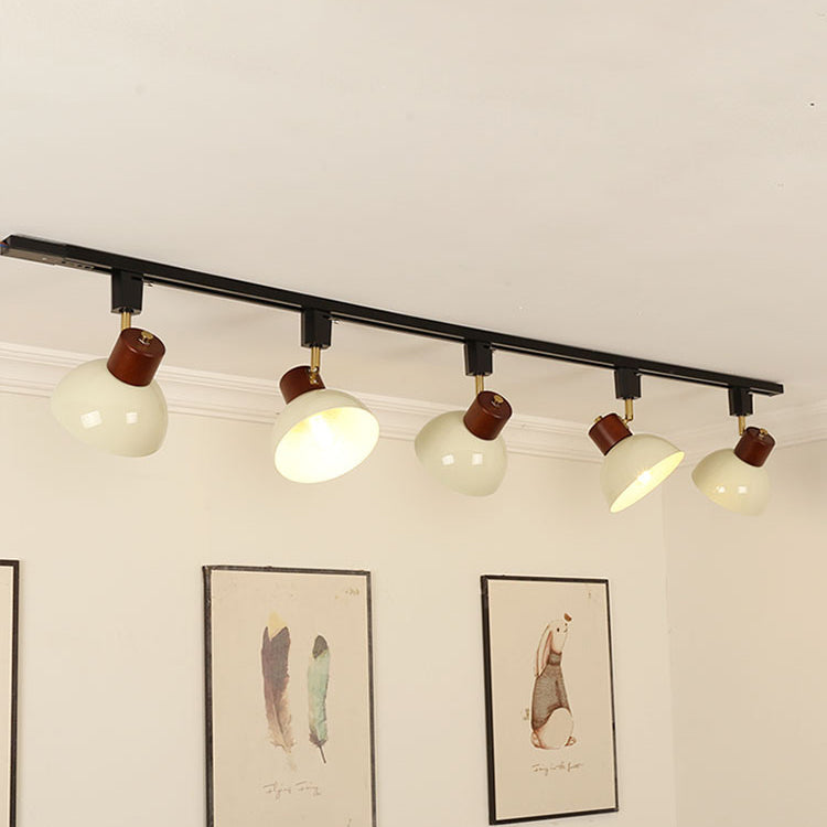 Modern Adjustable Wood Accent Track Light