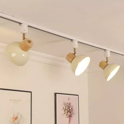 Modern Adjustable Wood Accent Track Light