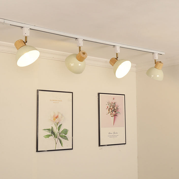 Modern Adjustable Wood Accent Track Light