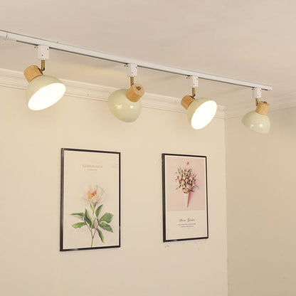 Modern Adjustable Wood Accent Track Light