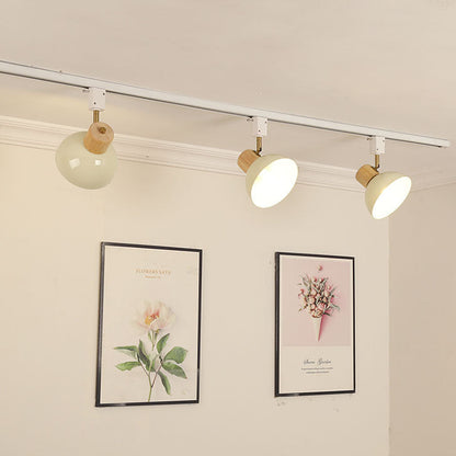 Modern Adjustable Wood Accent Track Light