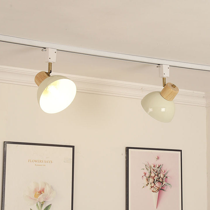 Modern Adjustable Wood Accent Track Light