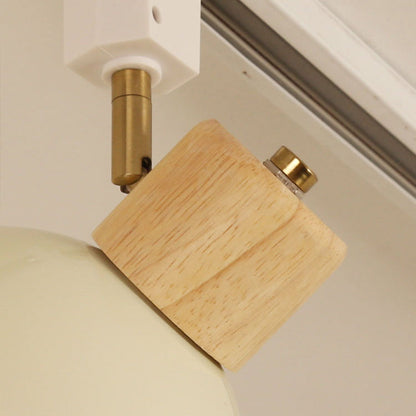 Modern Adjustable Wood Accent Track Light