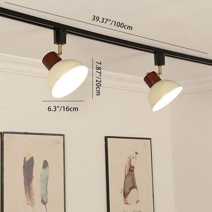 Modern Adjustable Wood Accent Track Light