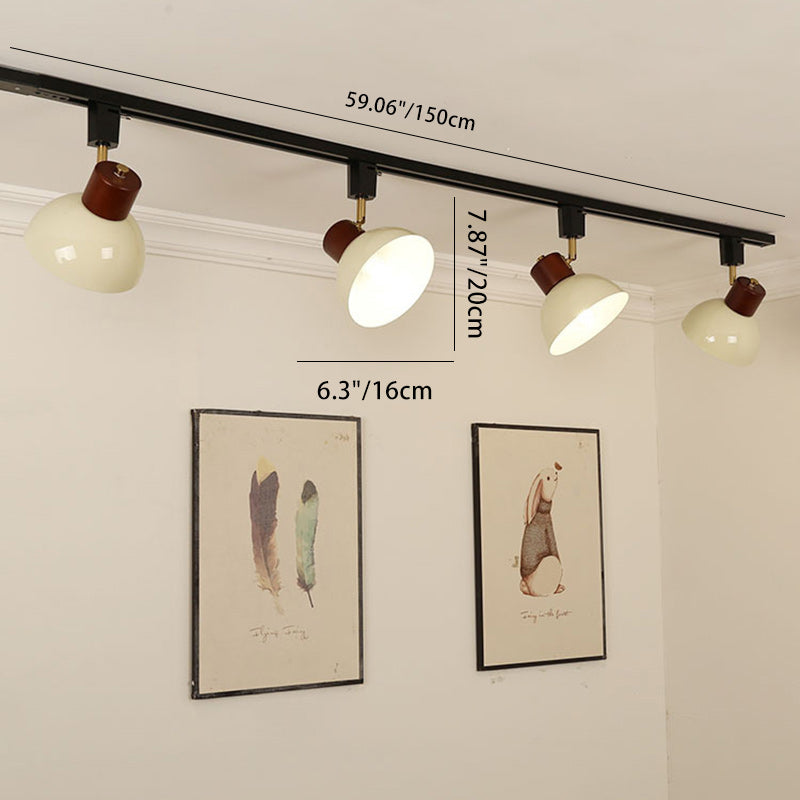 Modern Adjustable Wood Accent Track Light