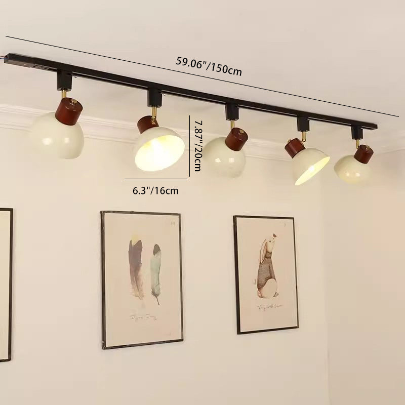Modern Adjustable Wood Accent Track Light
