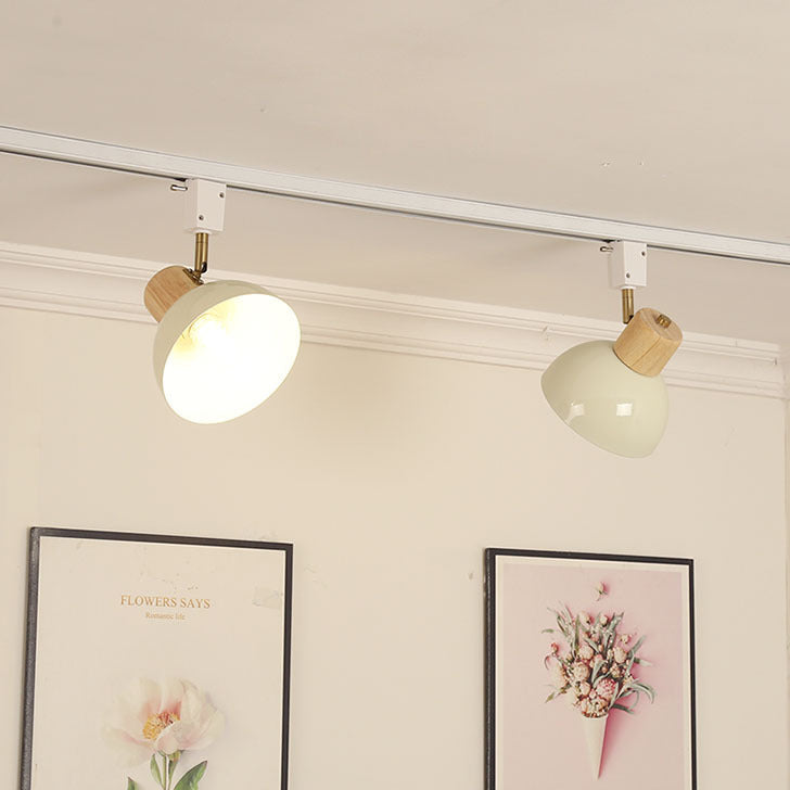 Modern Adjustable Wood Accent Track Light