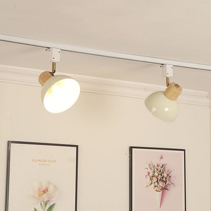 Modern Adjustable Wood Accent Track Light
