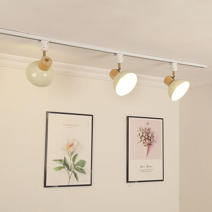 Modern Adjustable Wood Accent Track Light