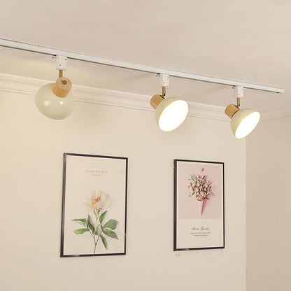 Modern Adjustable Wood Accent Track Light