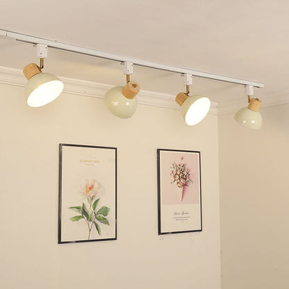 Modern Adjustable Wood Accent Track Light