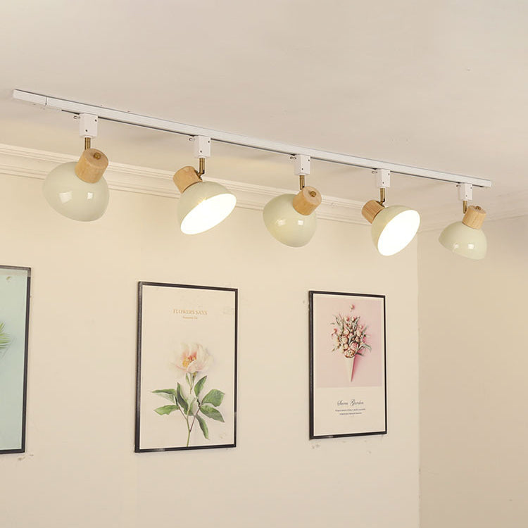 Modern Adjustable Wood Accent Track Light
