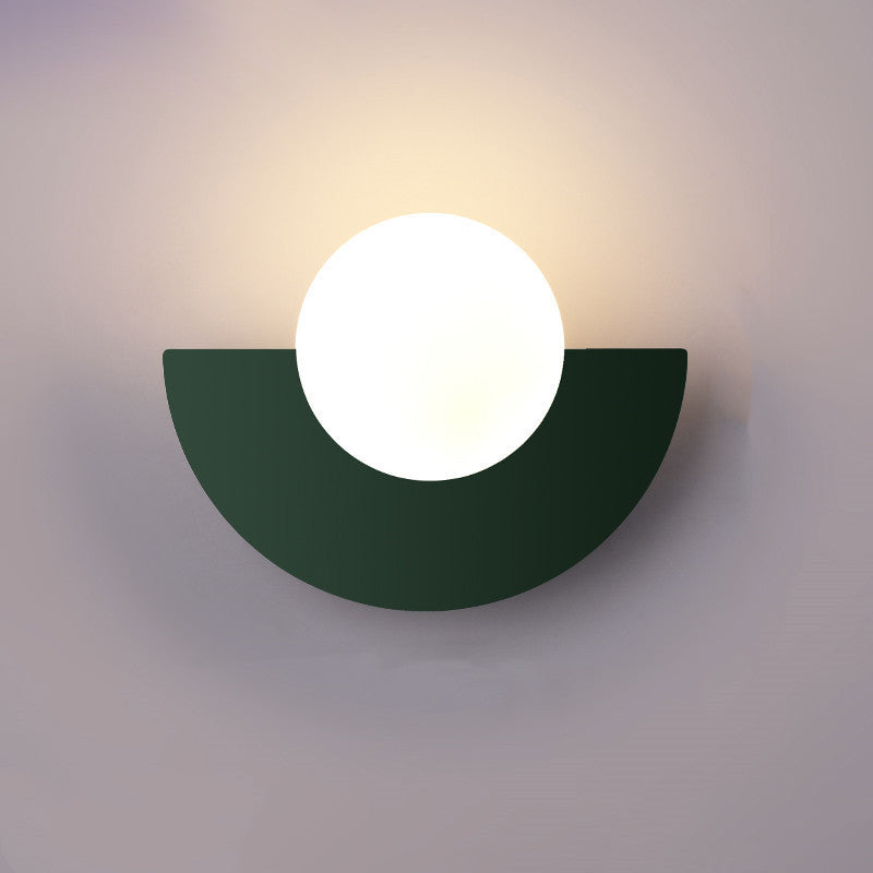 Modern Colorful Globe Wall Lamp with Semi-Circle Accent