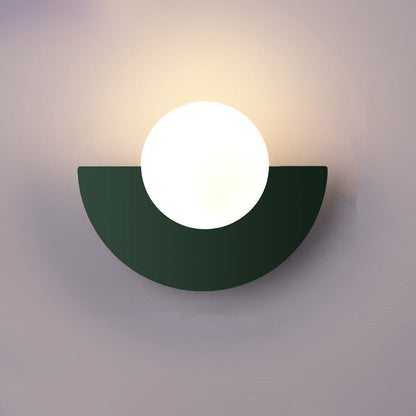 Modern Colorful Globe Wall Lamp with Semi-Circle Accent