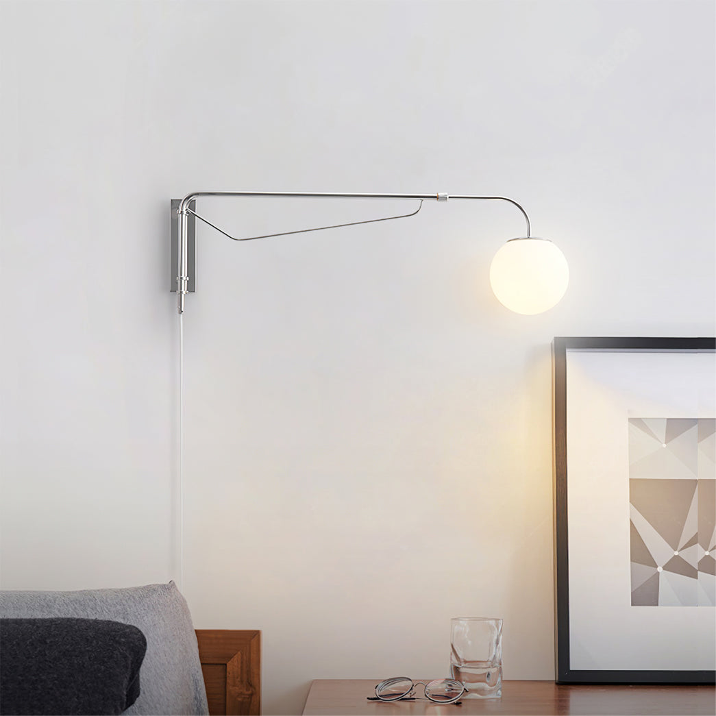 Adjustable Arm Plug-In Wall Light