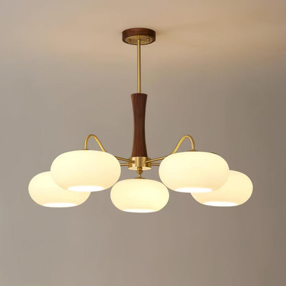 Walnut Globe Ceiling Light