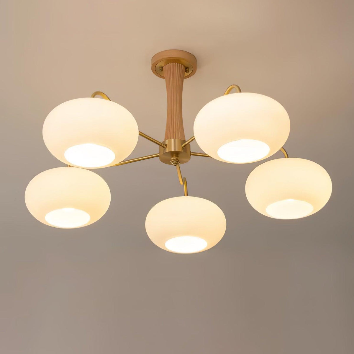Wooden Brass Chandelier