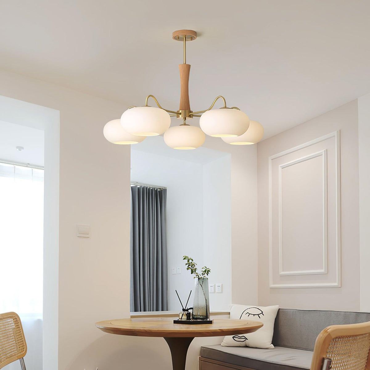 Wooden Brass Chandelier