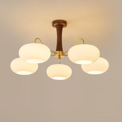 Walnut Globe Ceiling Light