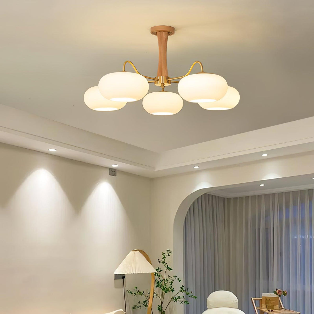 Wooden Brass Chandelier