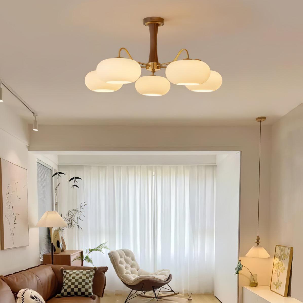 Wooden Brass Chandelier