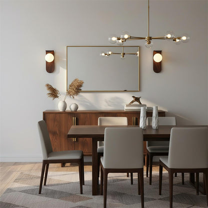 Curved Wood Globe Wall Sconce