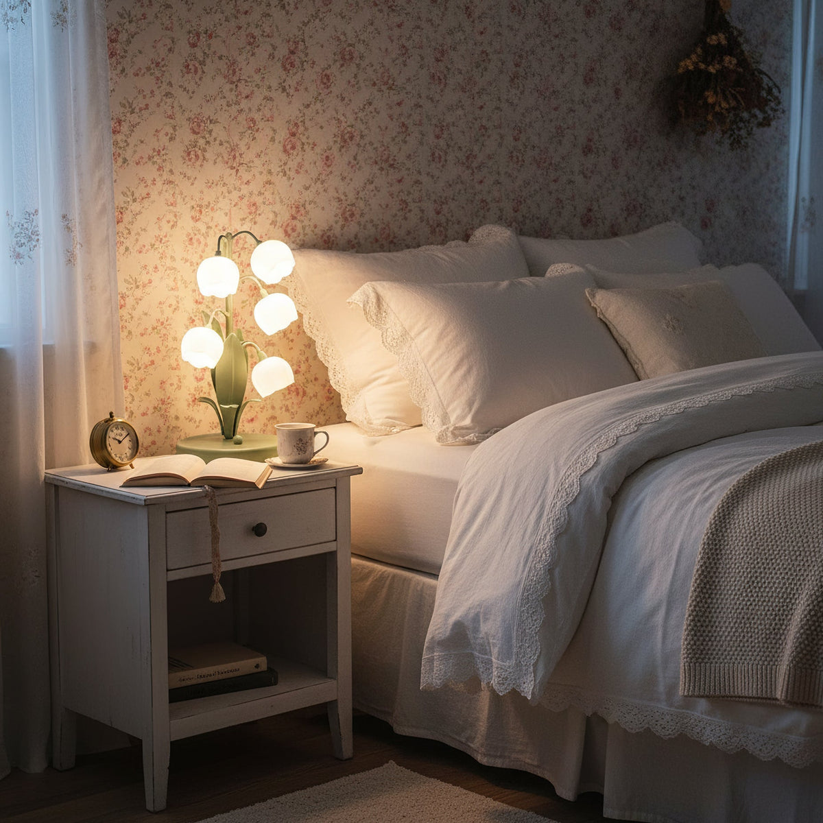 Orchid Glow Bell Table Lamp