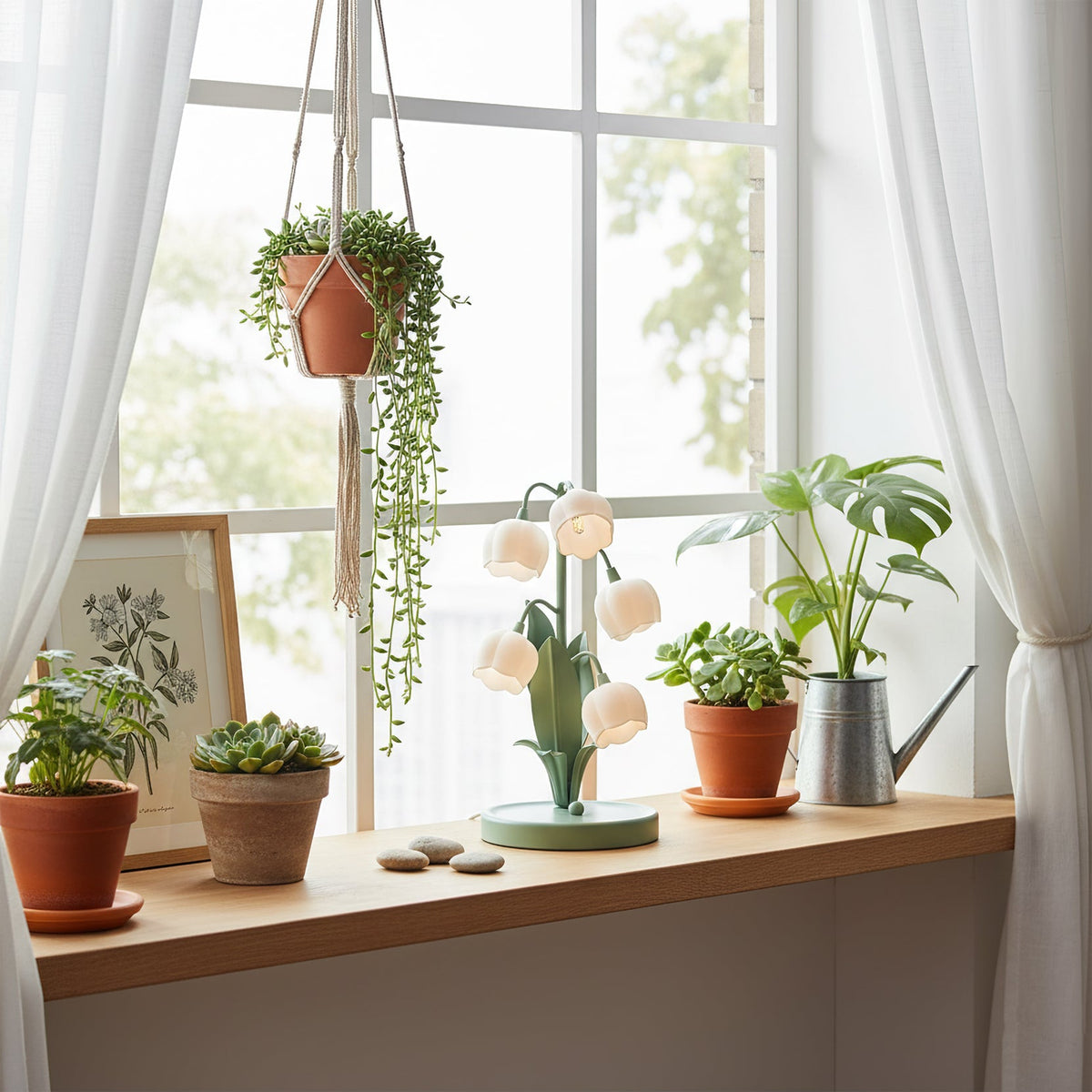 Orchid Glow Bell Table Lamp