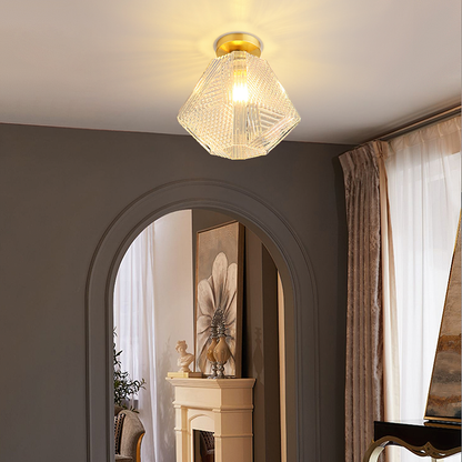 Art Deco Diamond Glass Ceiling Light