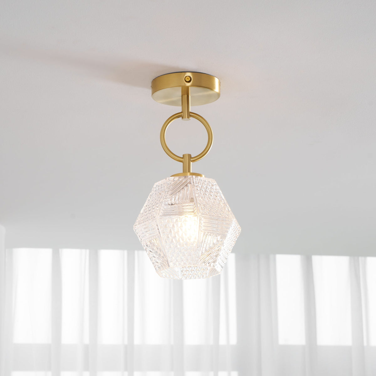 Art Deco Diamond Glass Ceiling Light