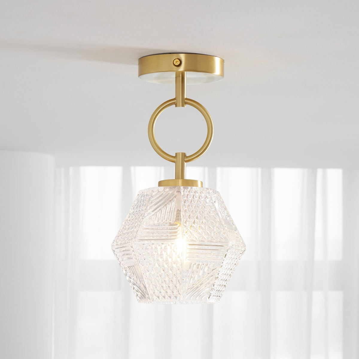 Art Deco Diamond Glass Ceiling Light