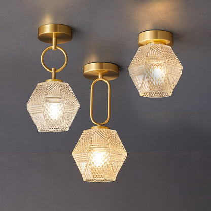 Art Deco Diamond Glass Ceiling Light