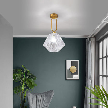 Art Deco Diamond Glass Ceiling Light