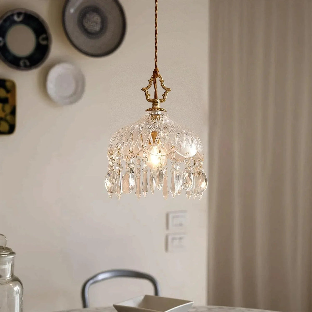 French Style Glass Pendant Light