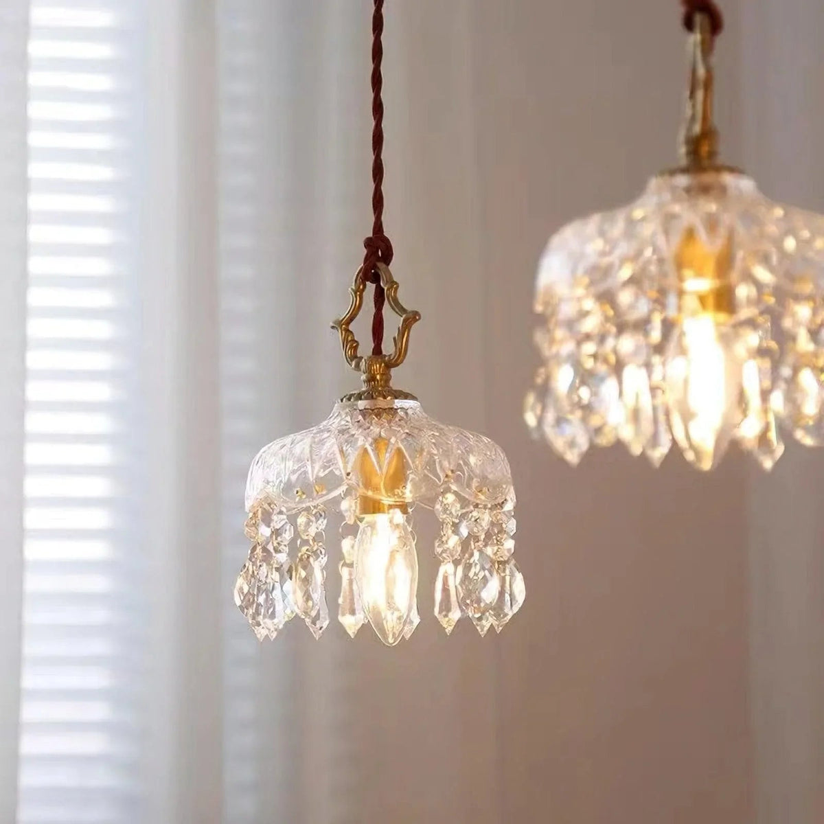 French Style Glass Pendant Light