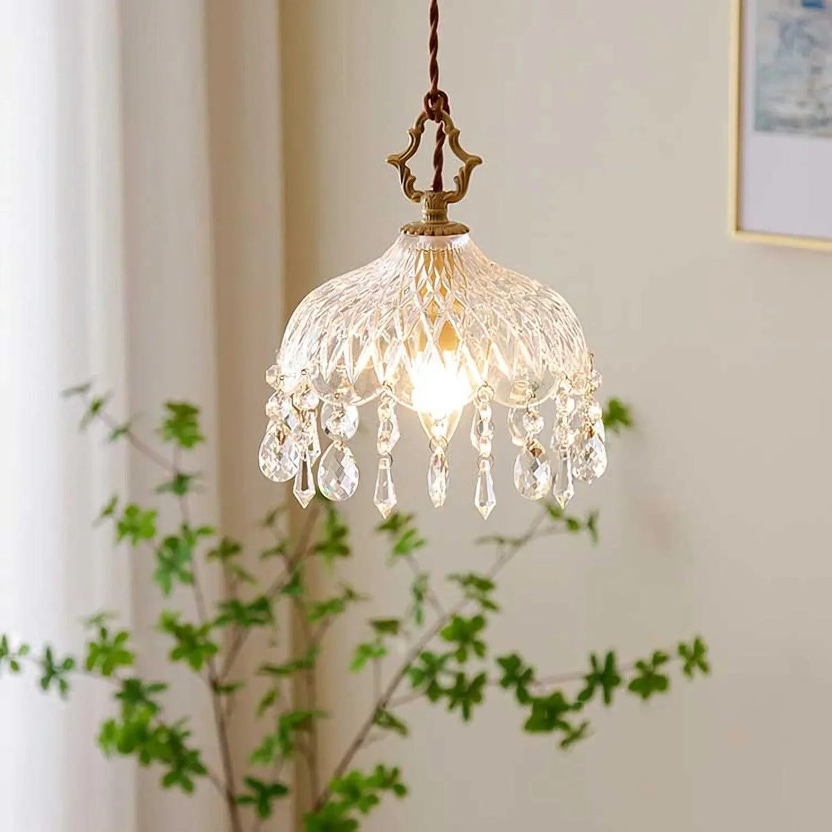 French Style Glass Pendant Light